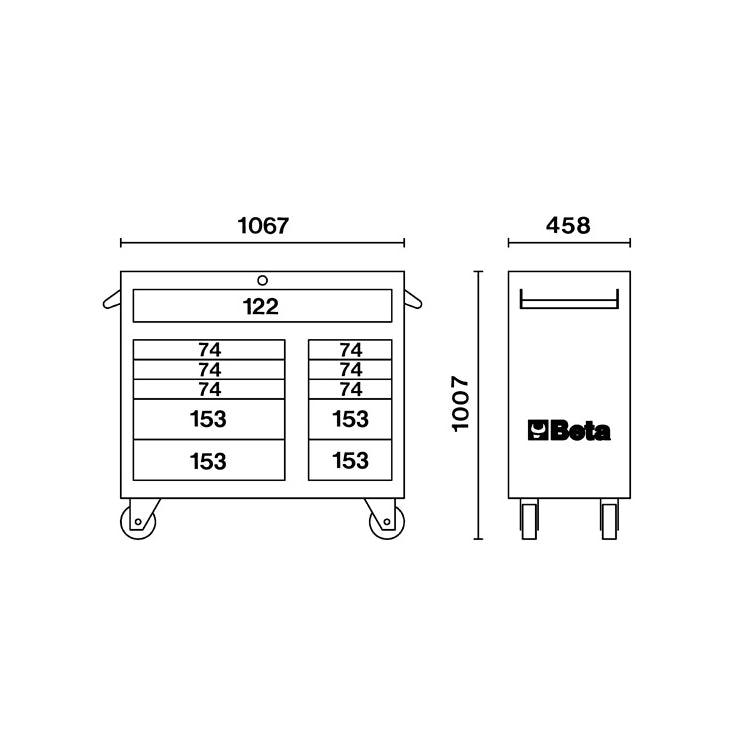 Beta Cassettiera porta attrezzi con 11 cassetti