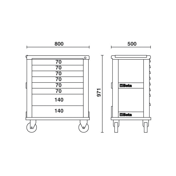 Beta Cassettiera porta attrezzi con 8 cassetti