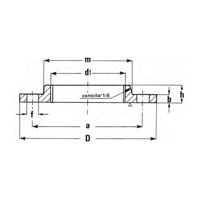 Flangia filettata EN 1092-1 tipo 13A/PN6 - PN16 - Acciaio al carbonio - Olivieri Ferramenta srl
