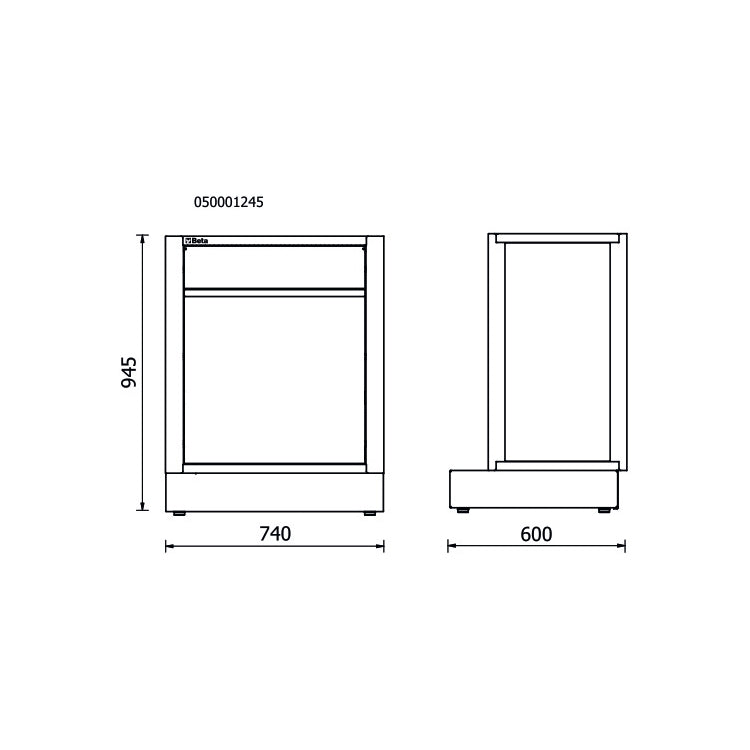 Beta Modulo fisso per rifiuti differenziati per arredo officina RSC50