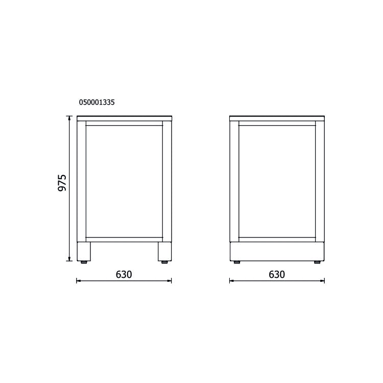 Beta Elemento angolare 630x630mm inferiore
