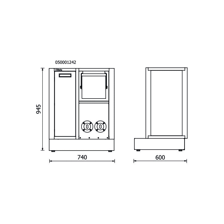 Beta Modulo fisso di servizio per arredo officina RSC50, vuoto