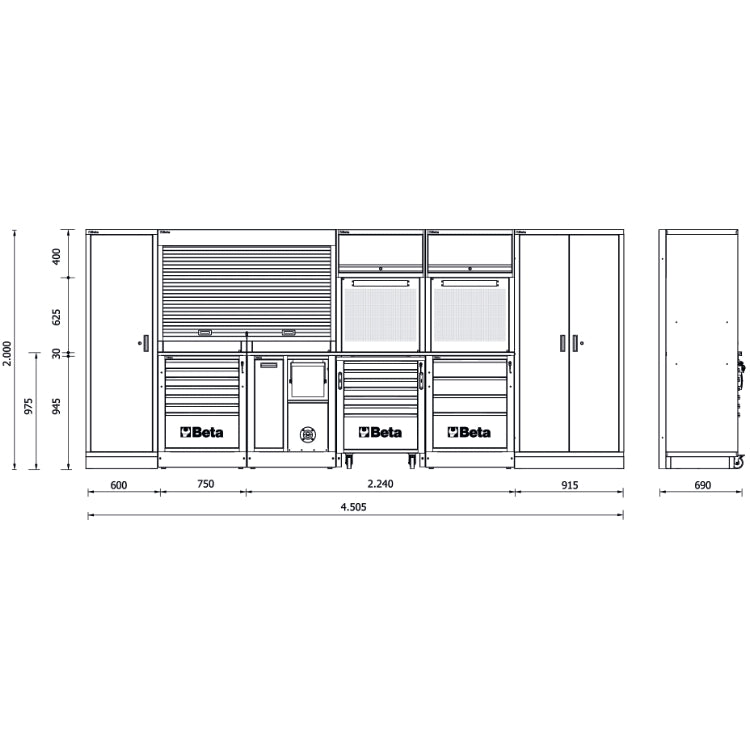 Beta Combinazione completa arredo officina RSC50