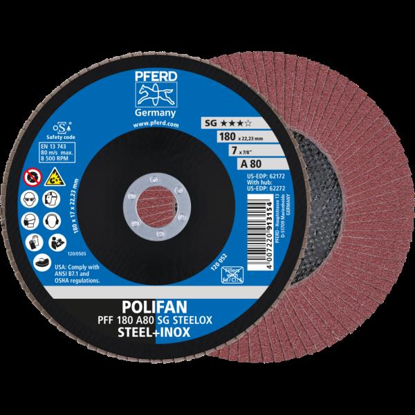 PFERD Dischi lamellari POLIFAN PFF 180 A 80 SG STEELOX