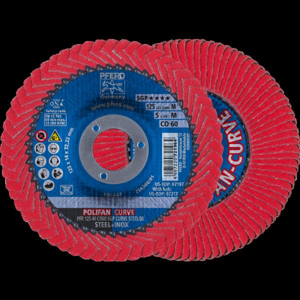 PFERD Dischi lamellari POLIFAN PFR 125-M CO 60 SGP CURVE STEELOX