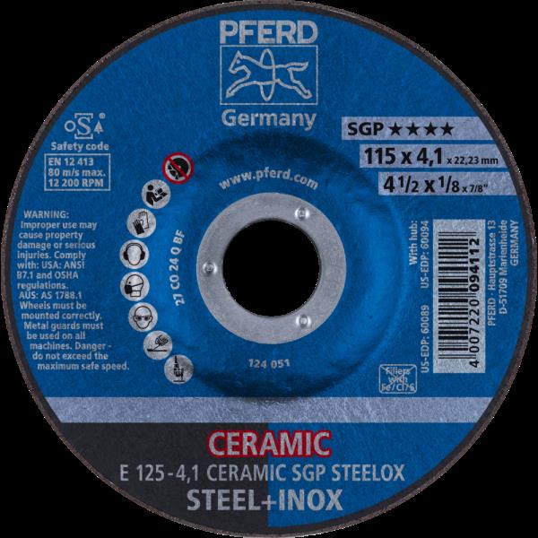 PFERD Dischi da sbavo E 125-4,1 CERAMIC SGP STEELOX