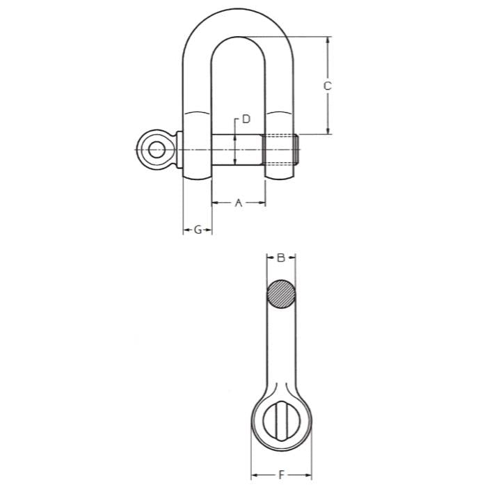 CARCANO A051 Grillo diritto alta resistenza con perno a vite