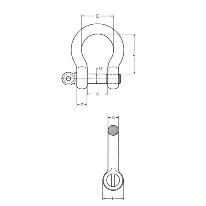 CARCANO A052 Grillo a cuore alta resistenza con perno a vite