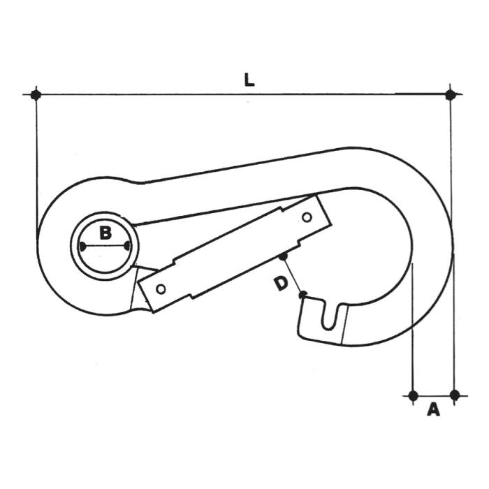 CARCANO A531 Moschettone con anello in acciaio inox