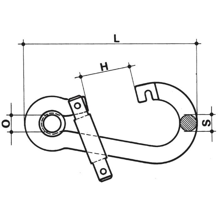 CARCANO A535 Moschettone con apertura speciale e anello in acciaio inox
