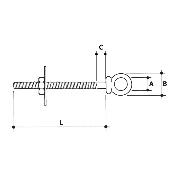 CARCANO A545 Bullone ad occhio fisso in acciaio inox