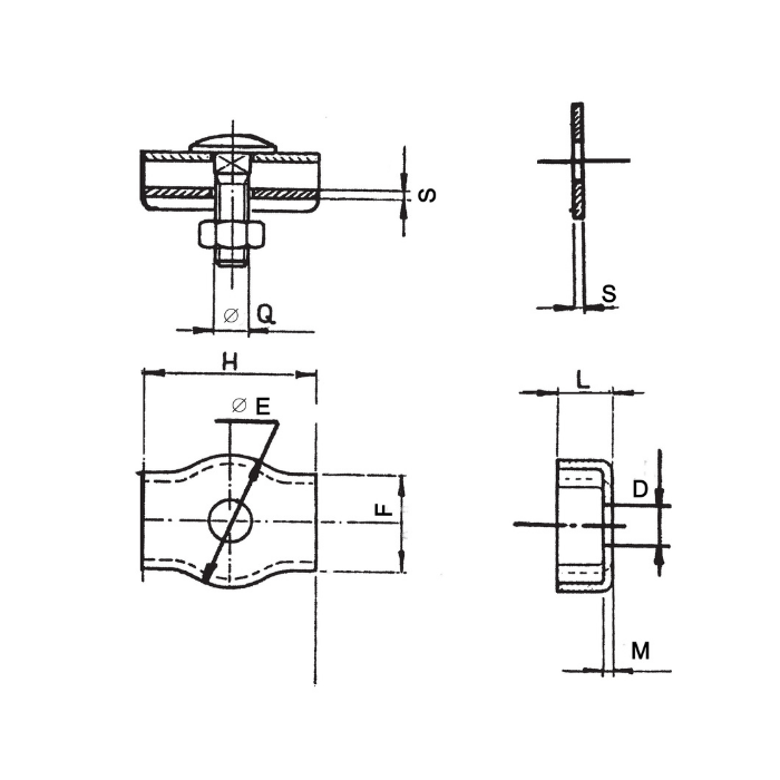CARCANO A550 Morsetto simplex in acciaio inox