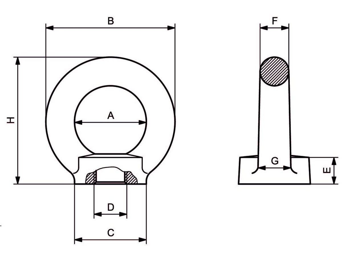 CARCANO A554-A585 Golfare femmina din 582 in acciaio inox