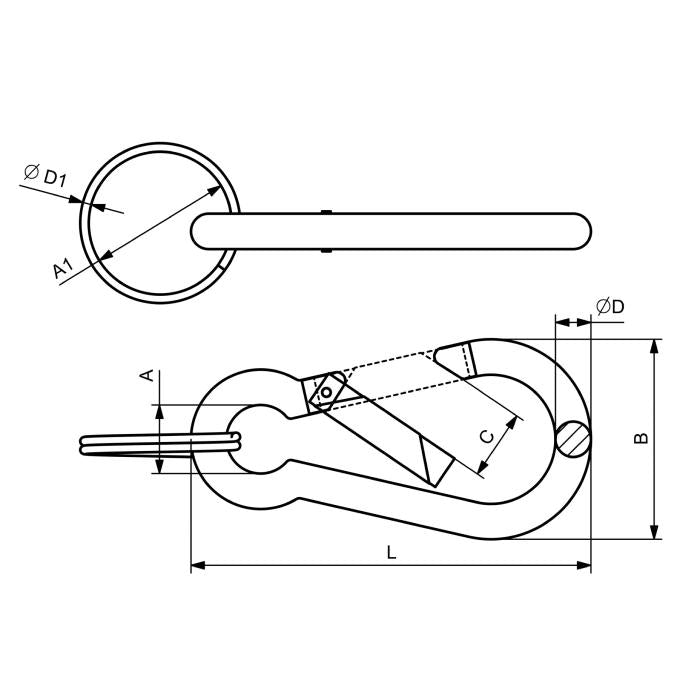 CARCANO A602 Moschettoni in alluminio colorato con anello