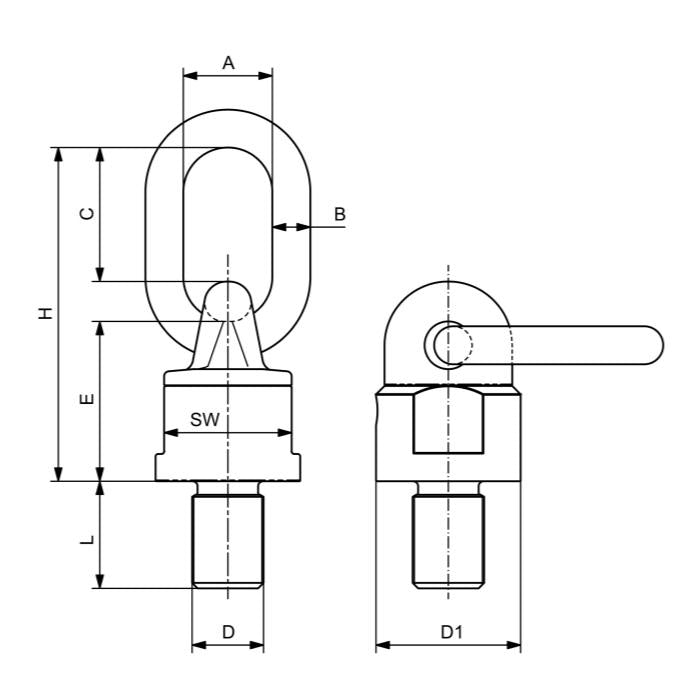 CARCANO C800 Golfare girevole con anello