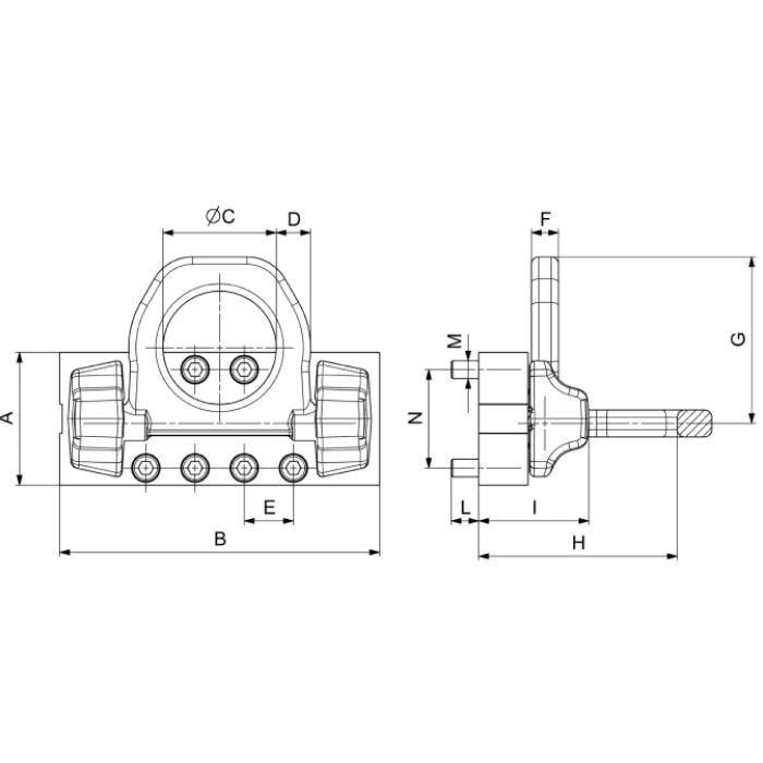 CARCANO C825X Staffa di ancoraggio con piastra avvitabile