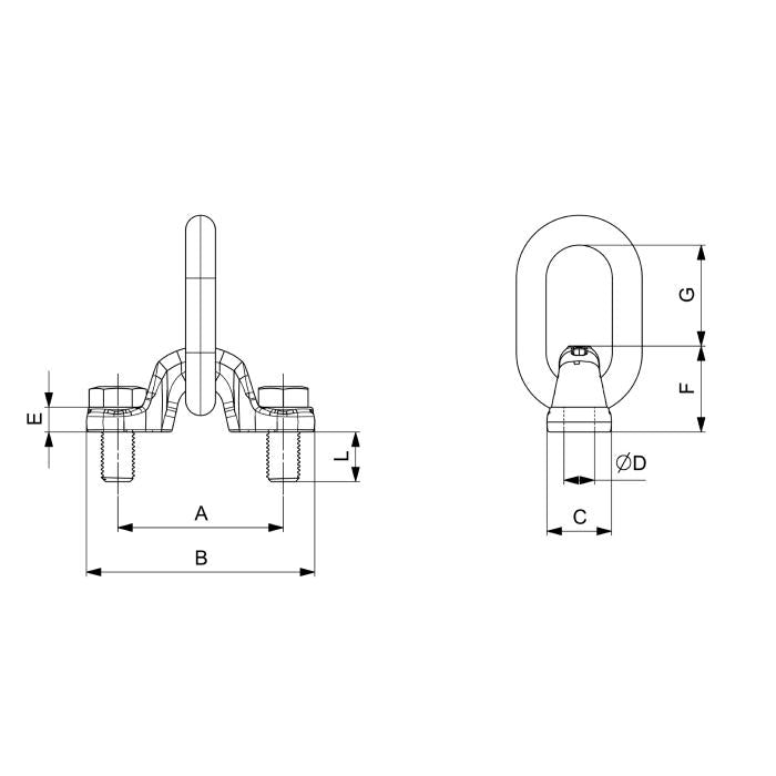 CARCANO C835X Staffa di ancoraggio con fissaggio a vite