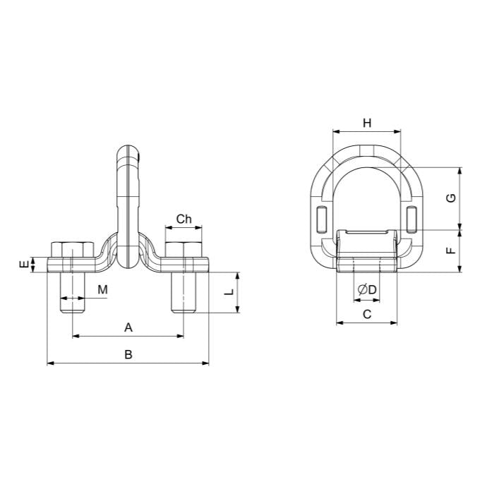 CARCANO C836 Staffa di ancoraggio con fissaggio a vite