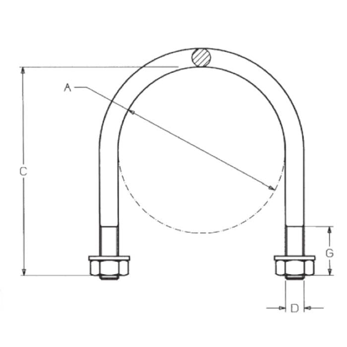CARCANO A008 Collare per tubi con 2 dadi e 2 rosette