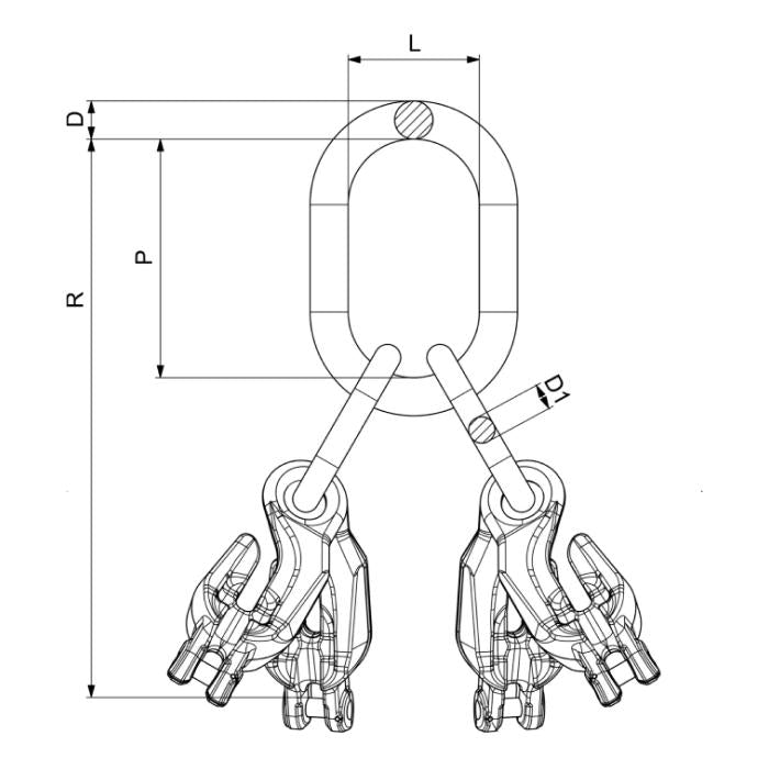 CARCANO CDFXA4 Anelloni con gancio accorciatore occhio-forcella