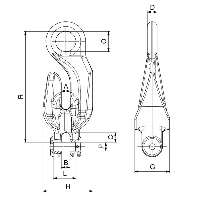 CARCANO CDFX Gancio accorciatore occhio forcella
