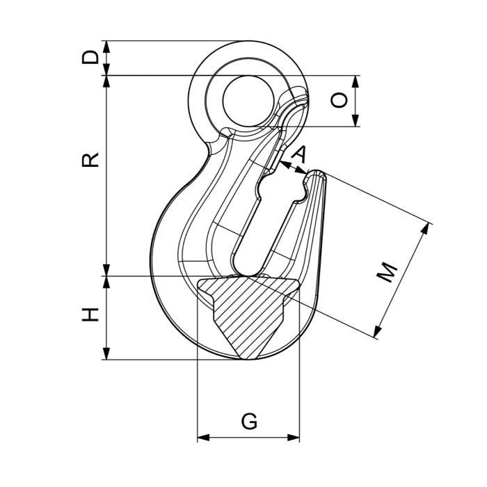 CARCANO CDX- CDX S Gancio accorciatore a occhio con/senza sicura