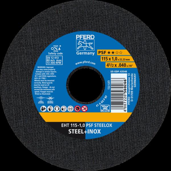 PFERD Dischi da taglio EHT 115-1,0 PSF STEELOX
