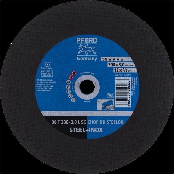 PFERD CHOPSAW dischi taglio stazionario 80 T 300-3,0 L SG CHOP HD STEELOX/25,4