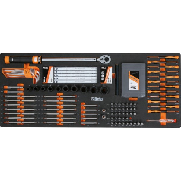 Beta Cassettiera mobile con nove cassetti, con sistema antiribaltamento, modello lungo, e assortimento di 716 utensili