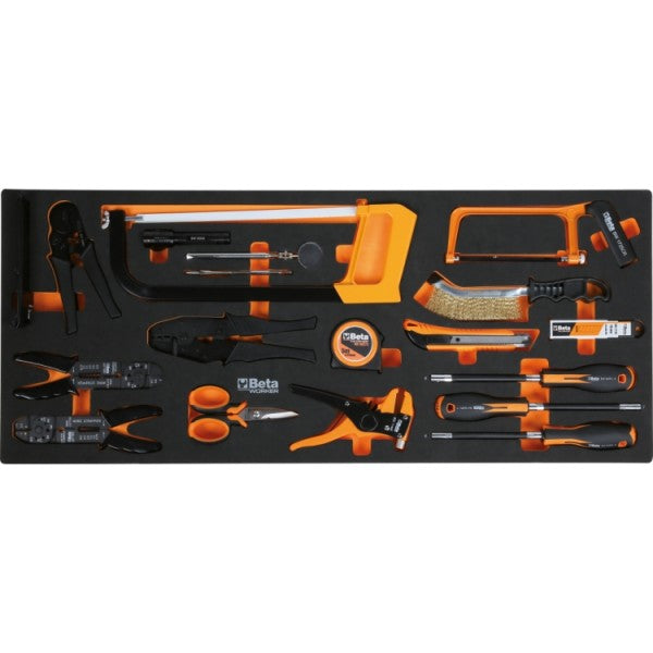 Beta Cassettiera mobile con nove cassetti, con sistema antiribaltamento, modello lungo, e assortimento di 716 utensili