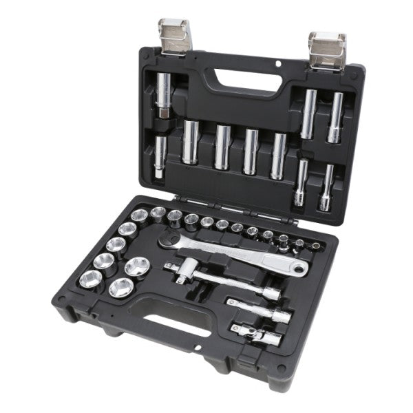 Beta Assortimento di 28 chiavi a bussola esagonali e 5 accessori, in cassetta di plastica