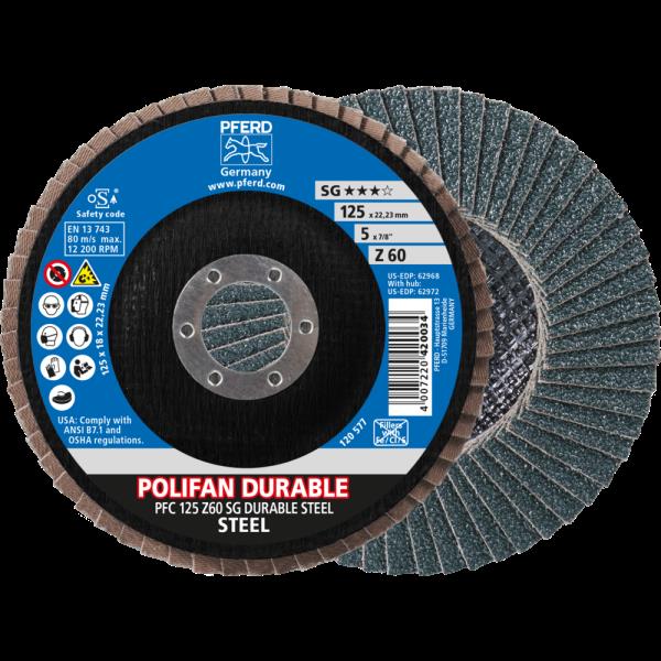 PFERD Dischi lamellari POLIFAN PFC 125 Z60 SG DURABLE STEEL