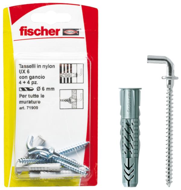 FISCHER Tasselli UX 6x35 H K con gancio (1 Pz.)
