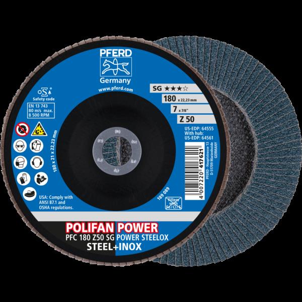 PFERD Dischi lamellari POLIFAN PFC 180 Z50 SG POWER STEELOX