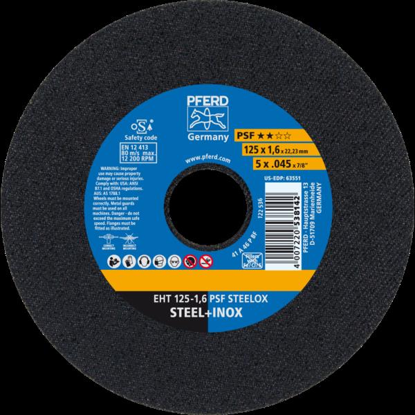 PFERD Dischi da taglio EHT 125-1,6 PSF STEELOX (10)