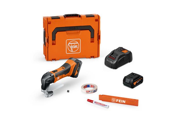 FEIN Cesoia per lamiera a batteria fino a 1,6 mm ABLS 18 1.6 E AS Set 2x 5 Ah