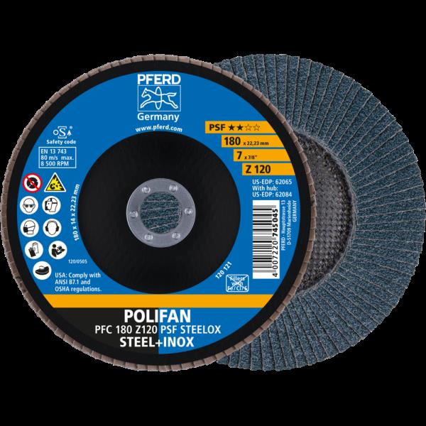 PFERD Dischi lamellari POLIFAN PFC 180 Z 120 PSF STEELOX
