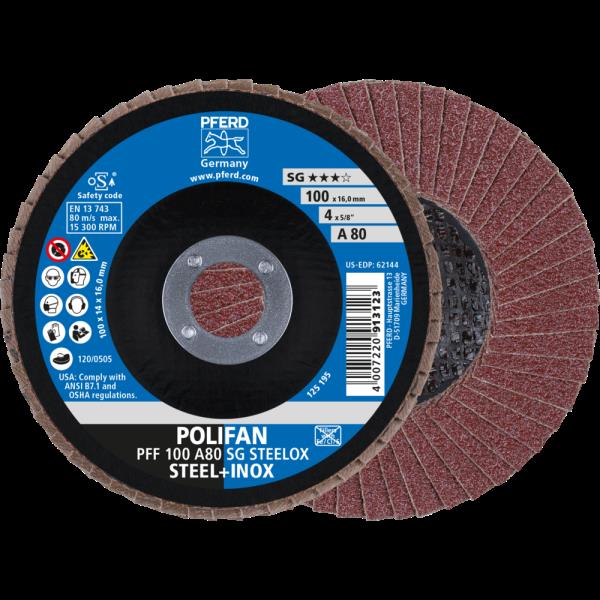 PFERD Dischi lamellari POLIFAN PFF 100 A 80 SG STEELOX/16,0