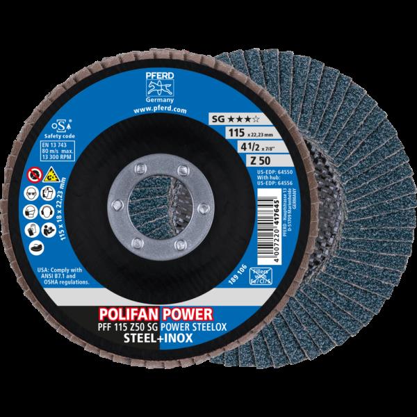 PFERD Dischi lamellari POLIFAN PFF 115 Z50 SG POWER STEELOX