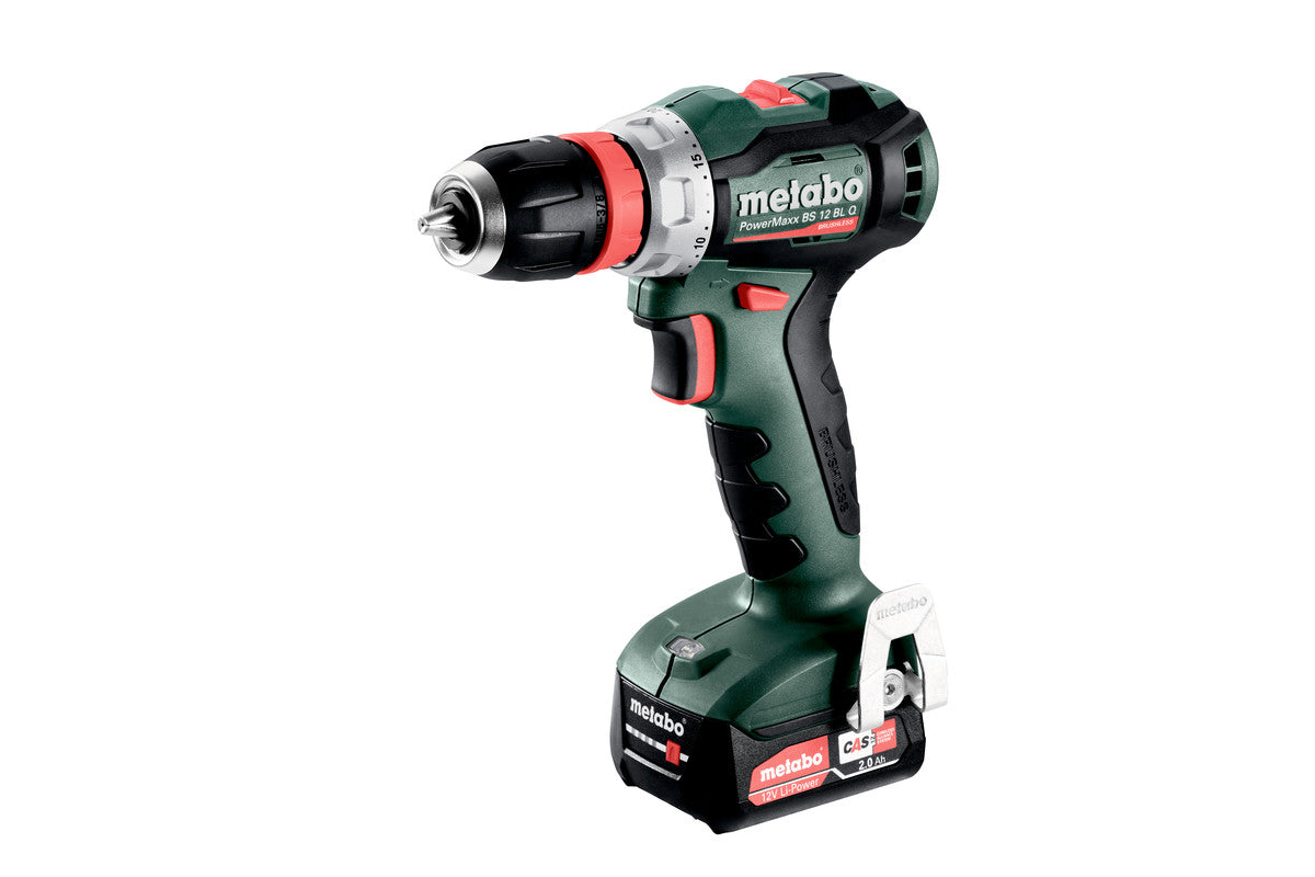 Metabo Trapano-avvitatore a batteria PowerMaxx BS 12 BL Q 12V 2x2Ah Li-Power Caricabatteria SC 30 metaBOX 118