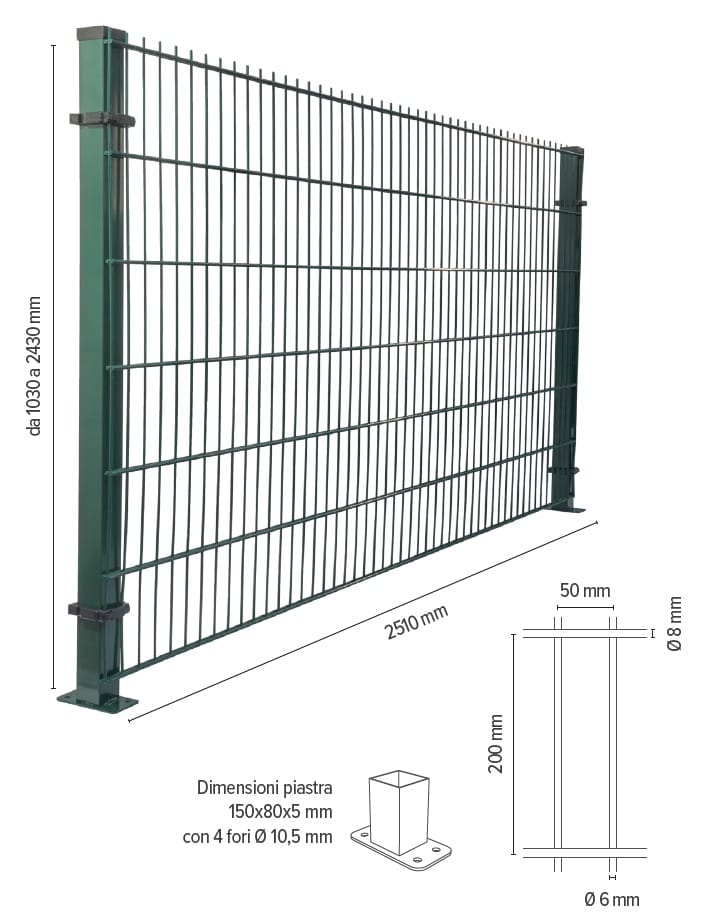RECINTHA 202 - Recinzione in rete elettrosaldata - Olivieri Ferramenta srl