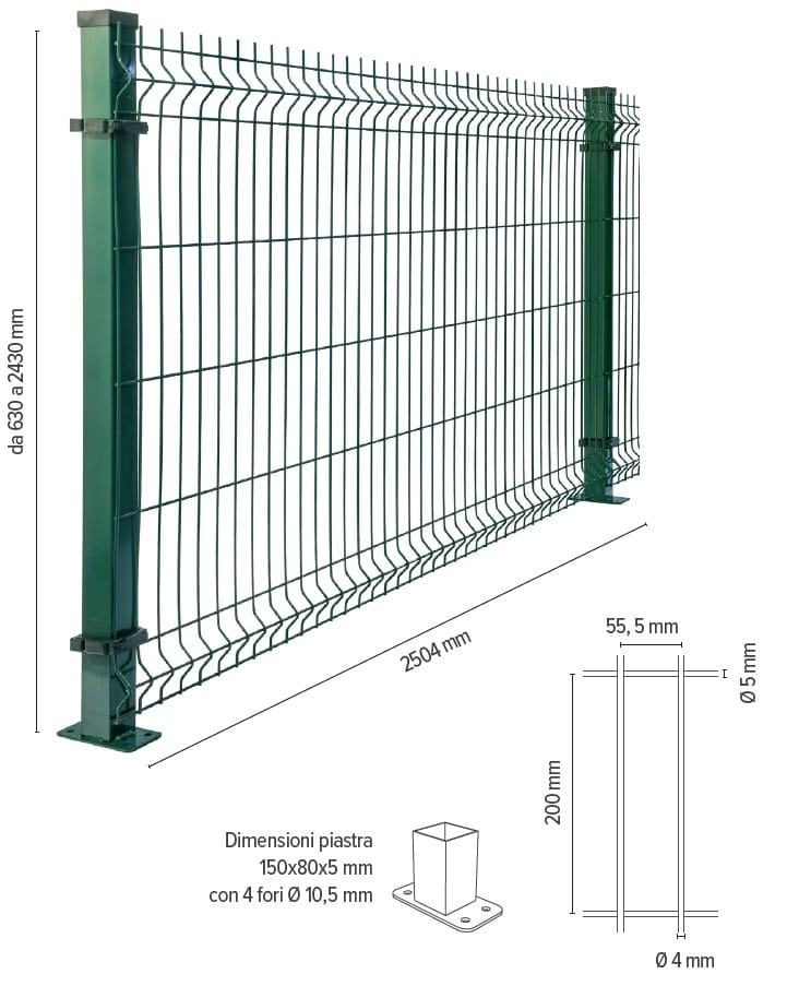 RECINTHA N/L YOUNG - Recinzione in rete elettrosaldata elegante e leggera - Olivieri Ferramenta srl