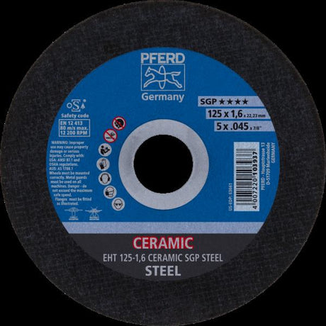 PFERD Dischi da taglio EHT 125-1,6 CERAMIC SGP STEEL