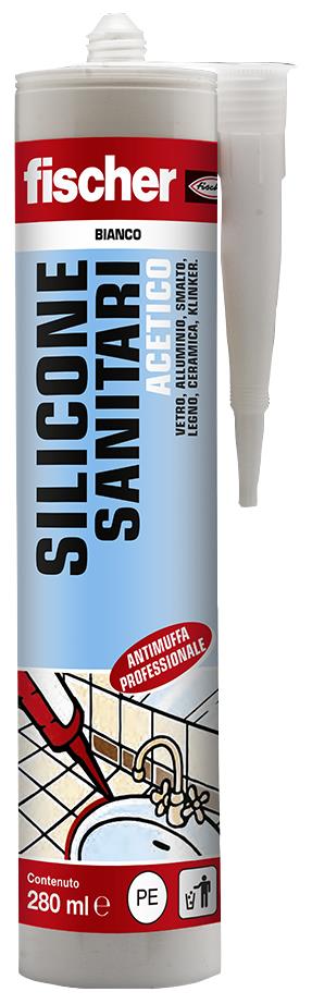 FISCHER Sigillante acetico sanitari SAS 280 BI - Bianco (1 Pz.)