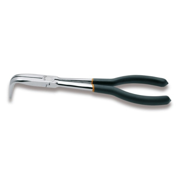 Beta Pinza a becchi mezzotondi lunghissimi zigrinati piegati a 90° per impieghi speciali manici ricoperti con 2 strati di PVC antiscivolo