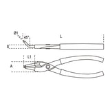 Beta Pinze a becchi piegati a 45° per anelli elastici di sicurezza, per fori manici ricoperti in PVC