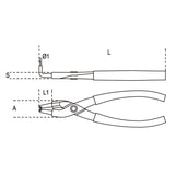 Beta Pinze a becchi piegati a 90° per anelli elastici di sicurezza, per fori manici ricoperti in PVC H-SAFE