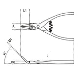 Beta Pinze a becchi piegati a 45° per anelli elastici di sicurezza per alberi manici ricoperti in PVC