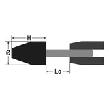Beta Mole abrasive con gambo, granuli abrasivi di corindone rosa con legante ceramico, forma triangolare