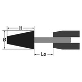 Beta Mole abrasive con gambo, granuli abrasivi di corindone rosa con legante ceramico, forma trapezoidale